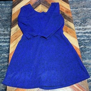Blue and black dress